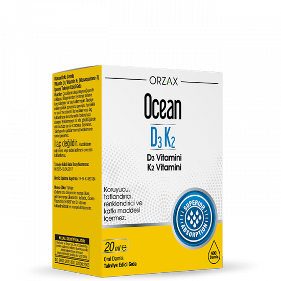 Orzax Ocean D3K2 Vitamin Damla 20 ml