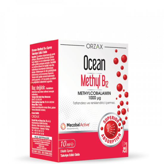 Orzax Ocean Methyl B12 10 ml - Takviye Edici Gıda