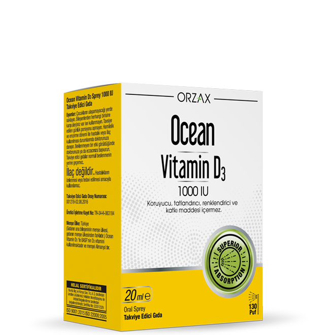 Orzax Ocean Vitamin D3 1000 IU Sprey 20ml